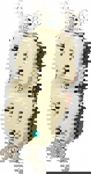 Straight Blade Duplex Receptacle: NEMA 5-20R, 20 Amps, Self-Grounding